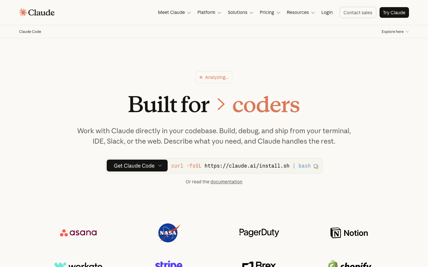 Claude Code official product screenshot